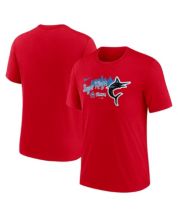 Women's New Era Heathered Red Miami Marlins City Connect Plus Size V-Neck T-Shirt