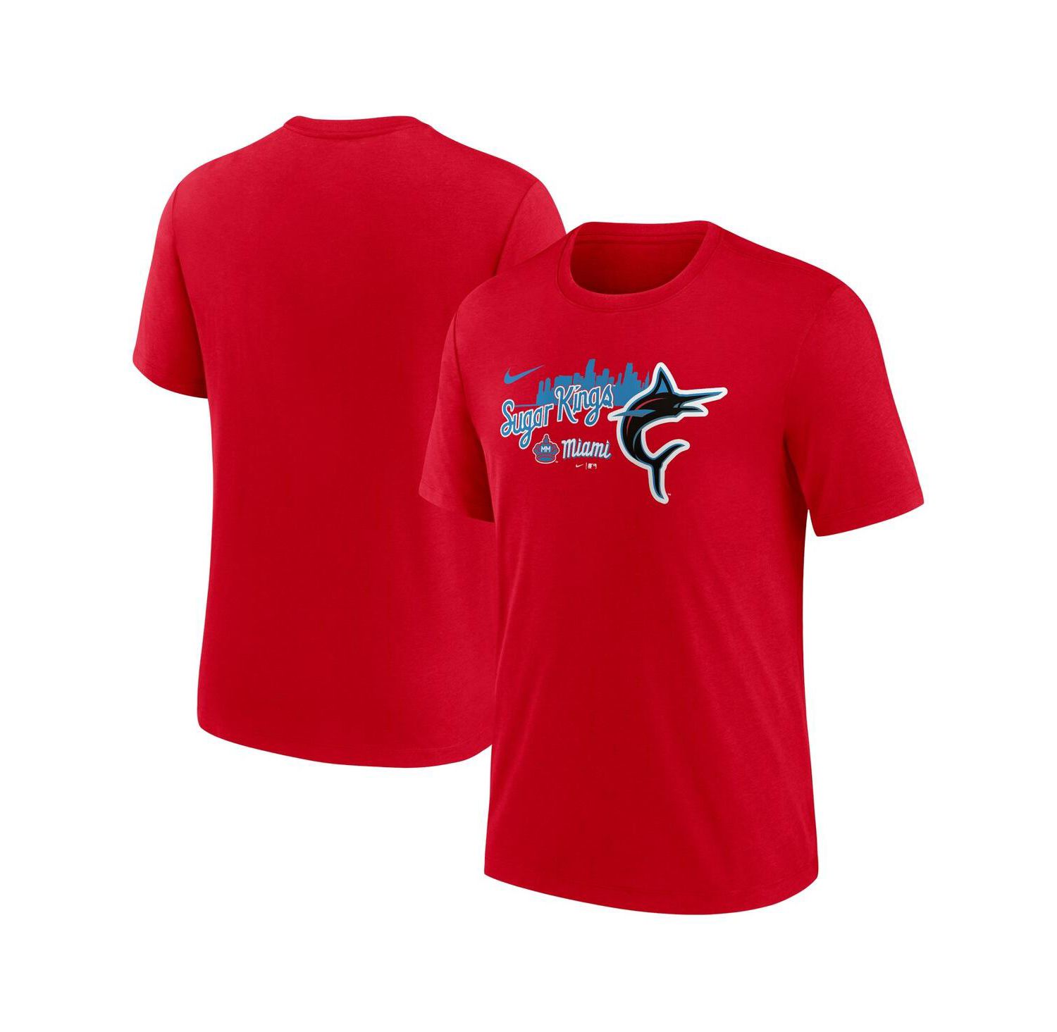 Men's Red Miami Marlins City Connect Tri-Blend T-shirt