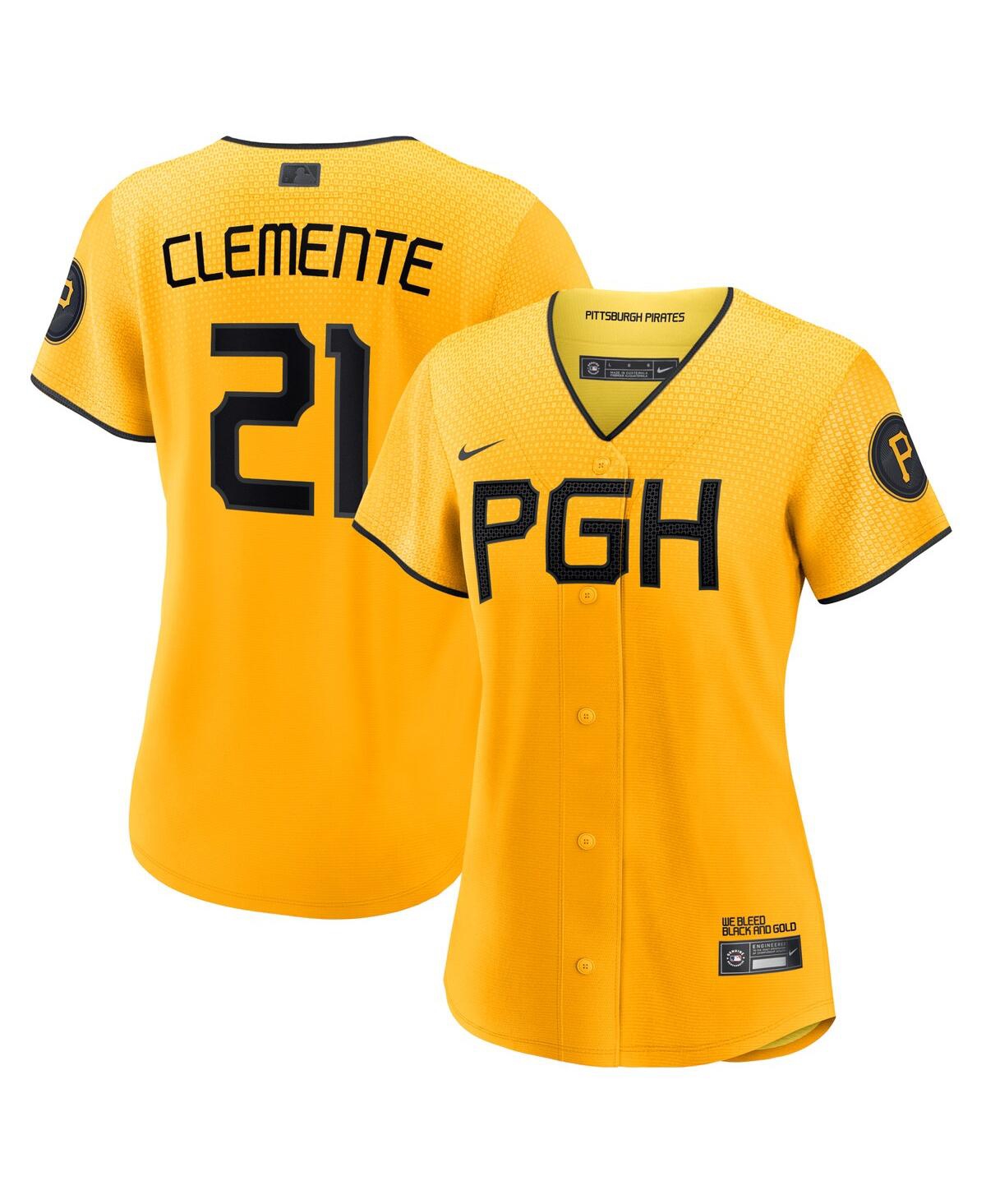 Women's Nike Roberto Clemente Gold Pittsburgh Pirates 2023 City Connect Replica Player Jersey - Gold