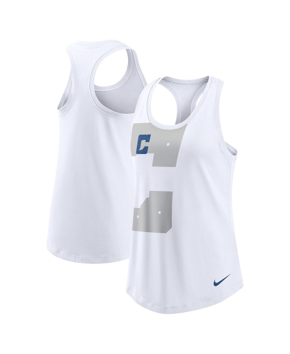 Women's Nike White Indianapolis Colts Tri-Blend Scoop Neck Racerback Tank Top - White
