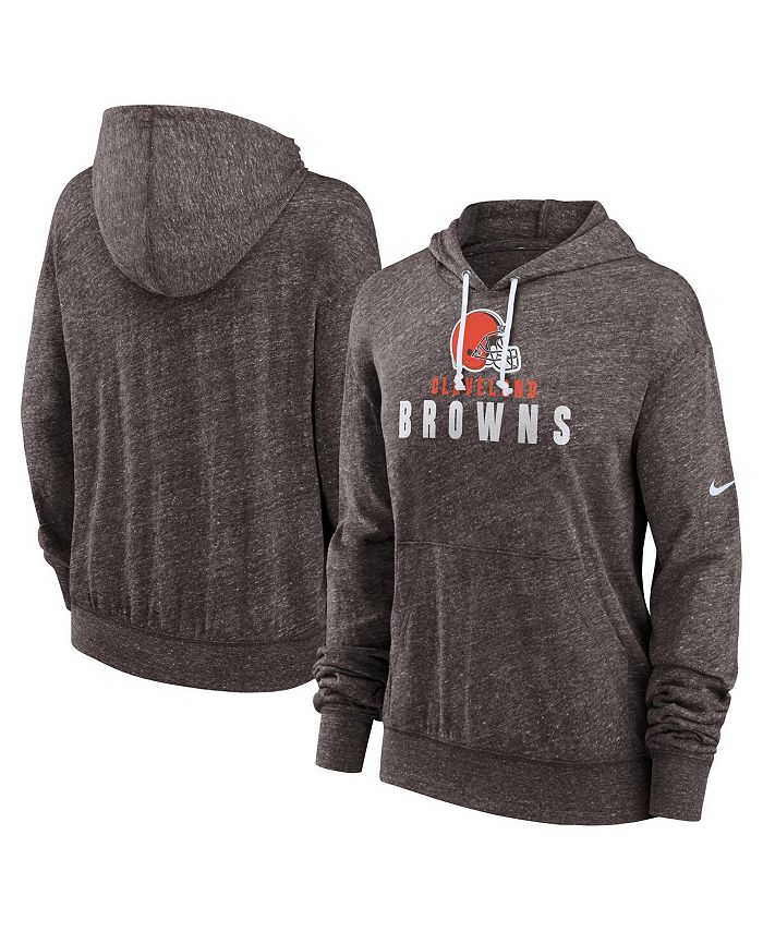 Nike Women #39 s Brown Cleveland Browns Gym Vintage Like Lightweight Hooded