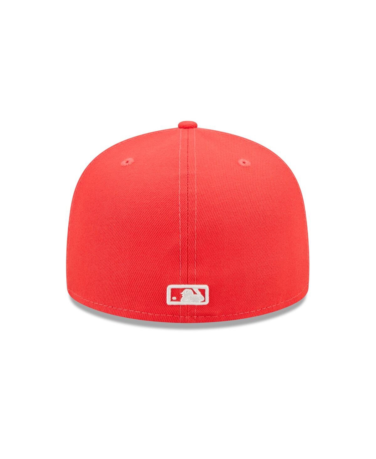 Shop New Era Men's  Red Chicago White Sox Lava Highlighter Logo 59fifty Fitted Hat