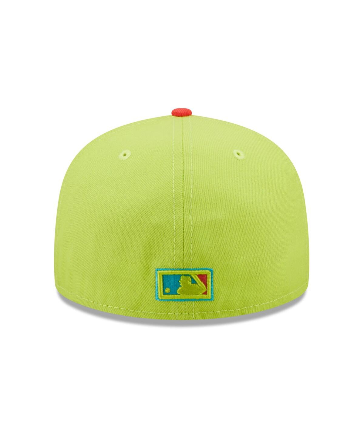 NEW ERA MEN'S NEW ERA GREEN, RED LOS ANGELES DODGERS CYBER HIGHLIGHTER 59FIFTY FITTED HAT 