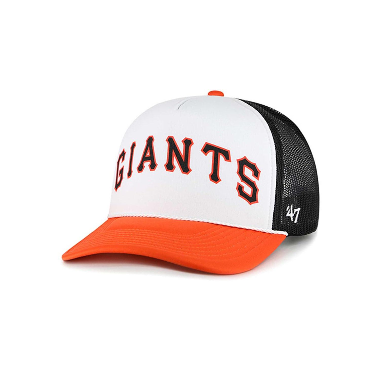Men's White San Francisco Giants Foam Front Script Trucker Snapback Hat