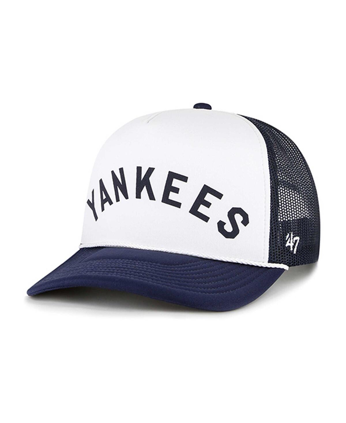 Men's '47 BrandNew York Yankees Foam Front Script Trucker Snapback Hat - White