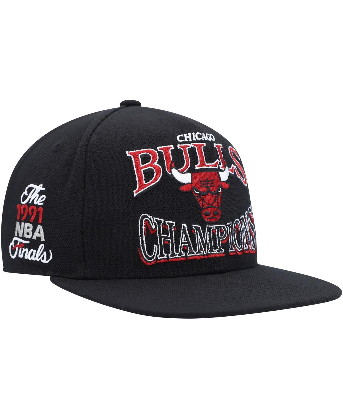 Shop Mitchell & Ness Men's  Black Chicago Bulls Hardwood Classics Soul Champions Era Diamond Snapback Hat
