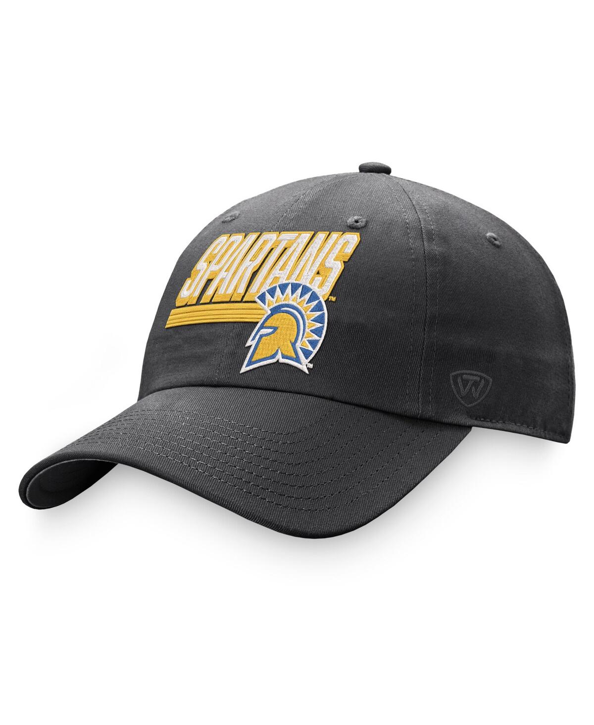 Men's Top of the World Charcoal San Jose State Spartans Slice Adjustable Hat - Charcoal