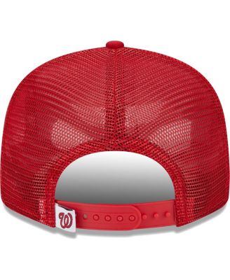 Men's Red Washington Nationals Team Color Trucker 9FIFTY Snapback Hat