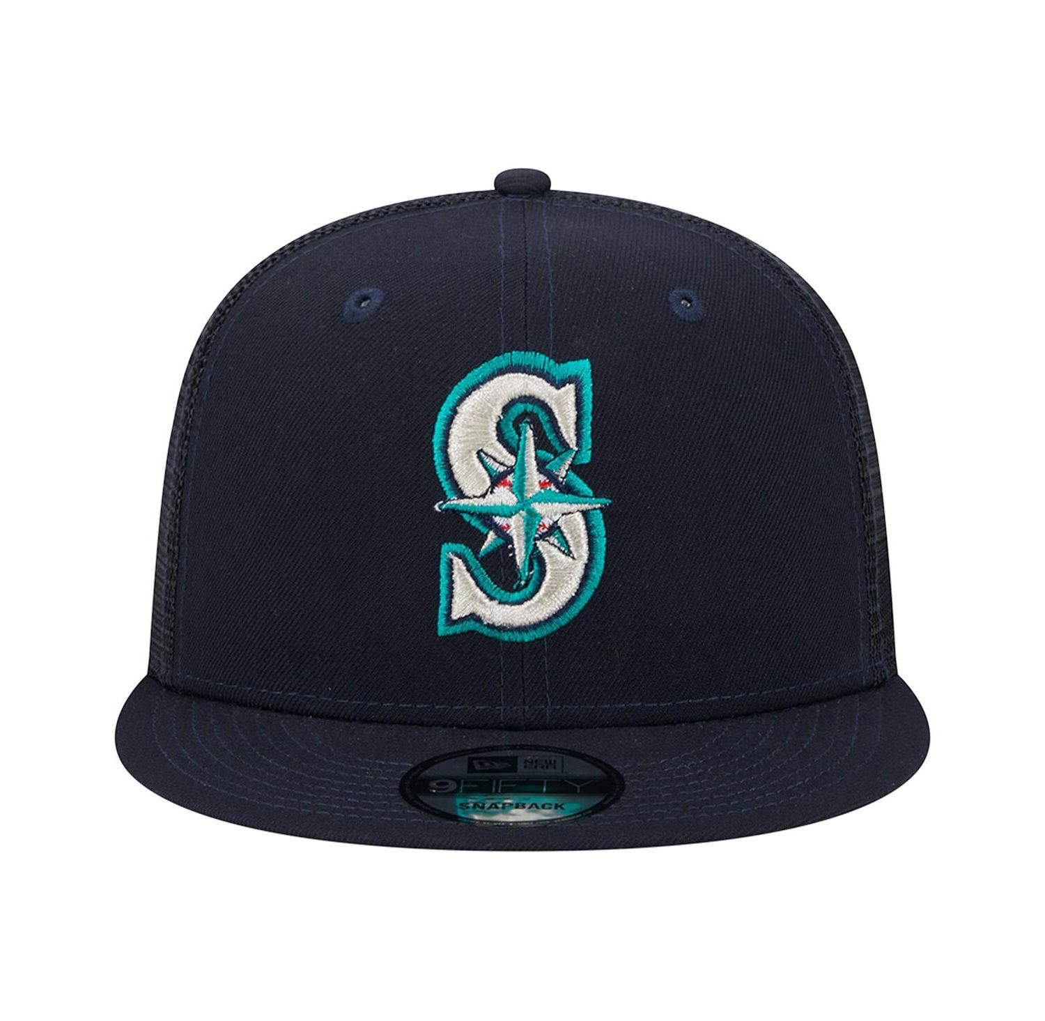 Men's Navy Seattle Mariners Team Color Trucker 9FIFTY Snapback Hat