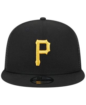Men's Black Pittsburgh Pirates Team Color Trucker 9FIFTY Snapback Hat
