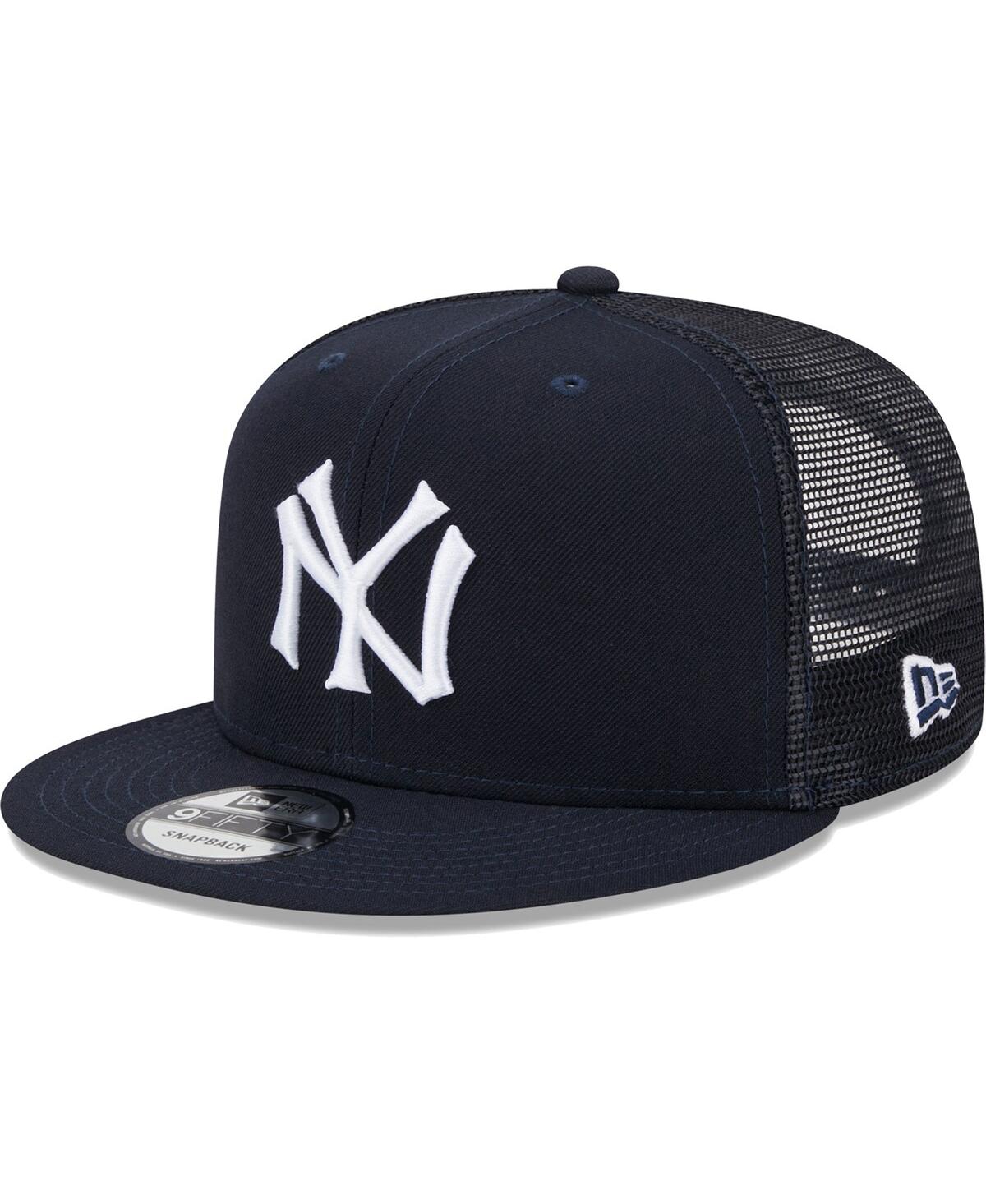 Men's New EraNew York Yankees Cooperstown Collection Team Color Trucker 9FIFTY Snapback Hat - Navy