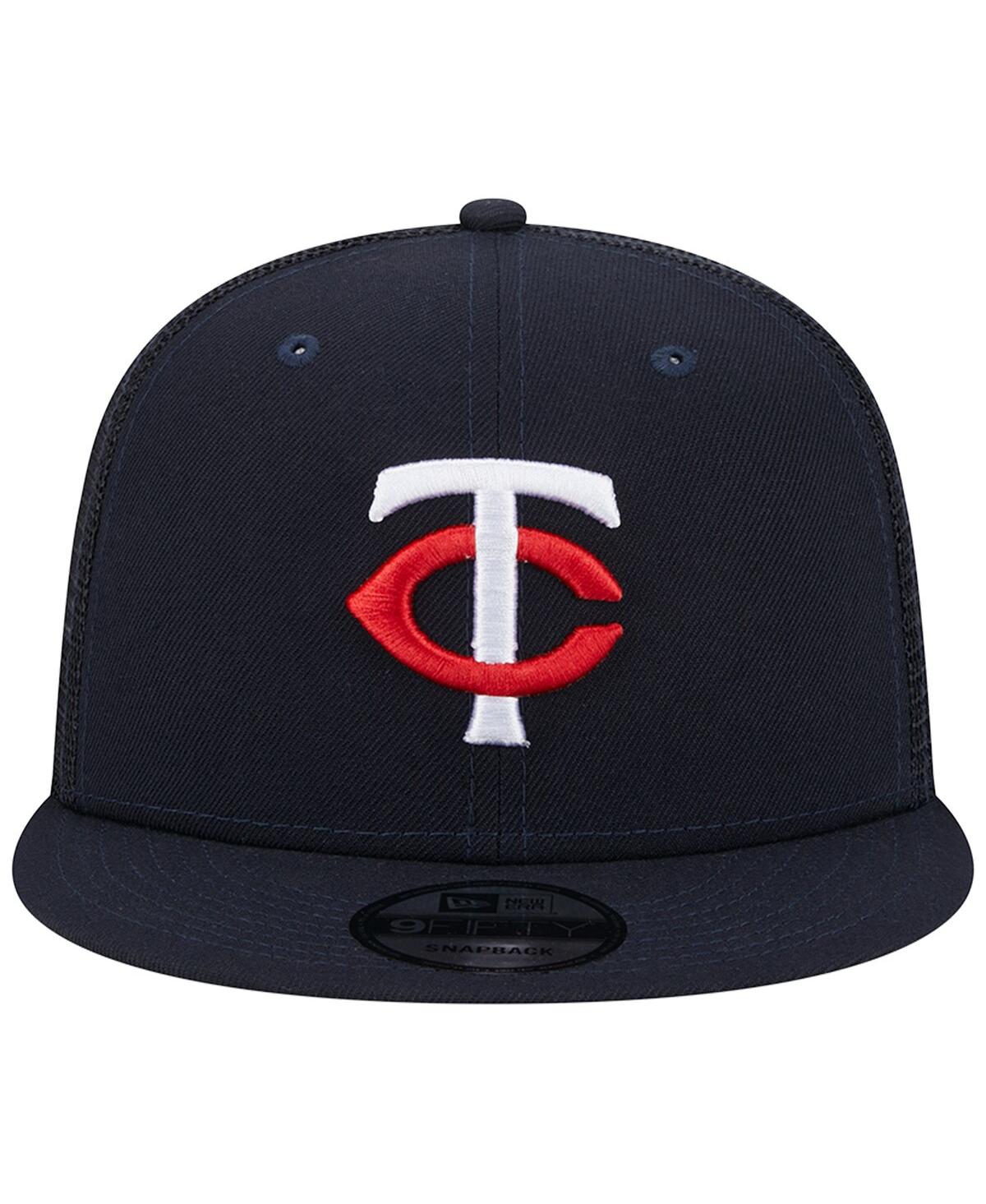 NEW ERA MEN'S NEW ERA NAVY MINNESOTA TWINS TEAM COLOR TRUCKER 9FIFTY SNAPBACK HAT 