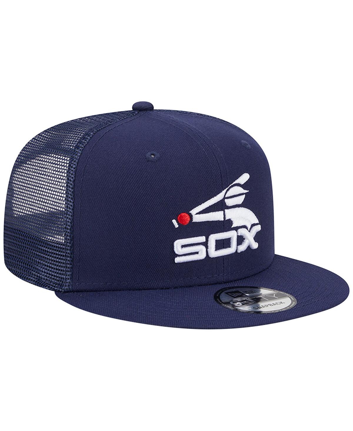 New Era Men's  Navy Chicago White Sox Cooperstown Collection Team Color Trucker 9fifty Snapback Hat In Navy