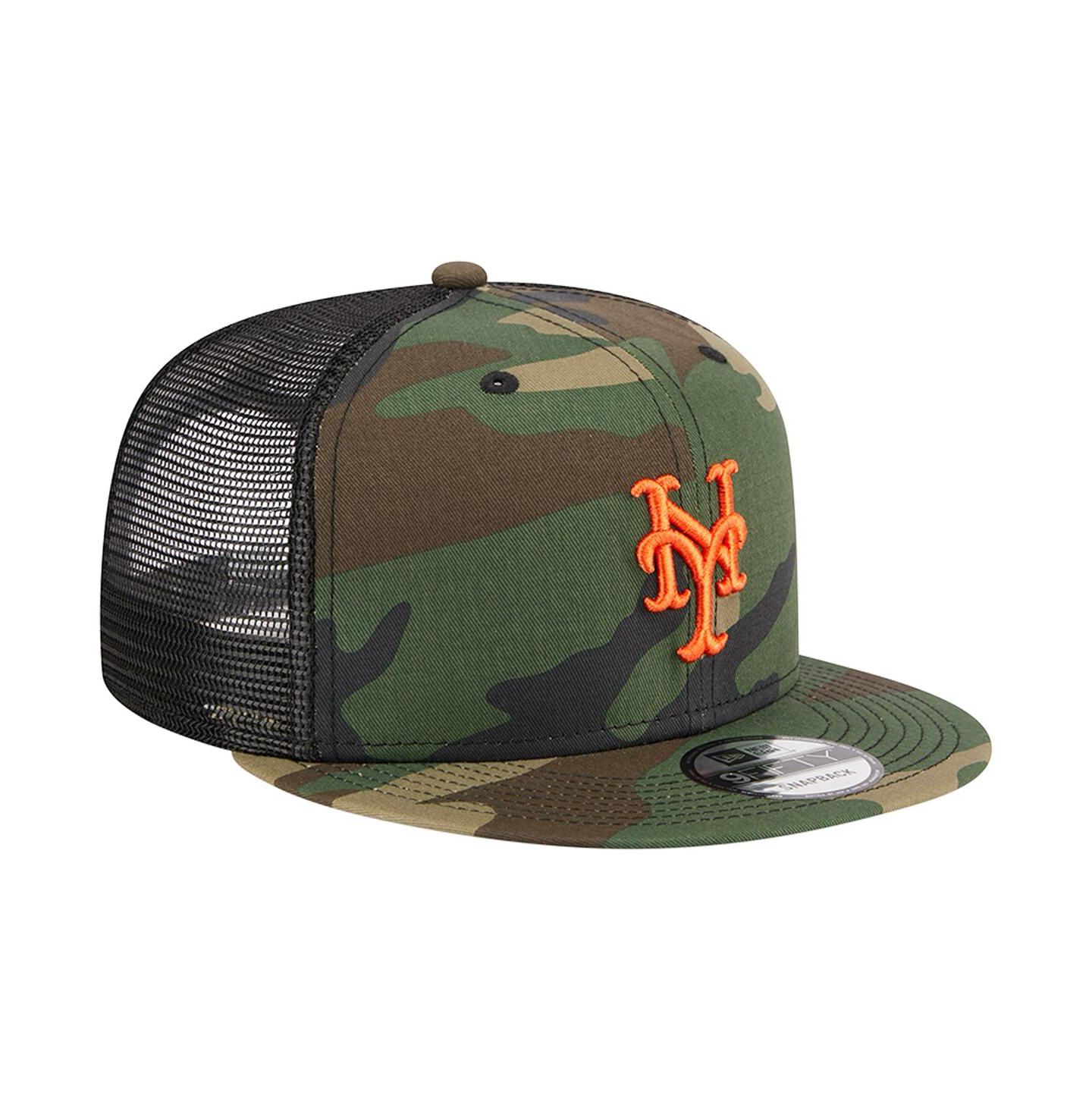 Мужская кепка New Era Camo New York Mets Woodland Camo Trucker 9FIFTY Snapback Hat — фото 4