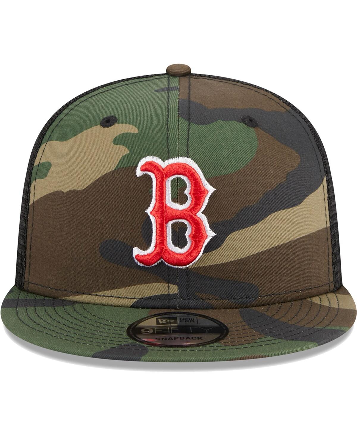 New Era Men's  Camo Boston Red Sox Woodland Camo Trucker 9fifty Snapback Hat In Camo
