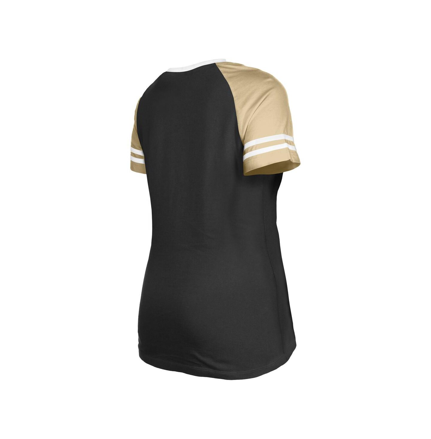 Женская футболка New Era Black New Orleans Saints Raglan Lace-Up — фото 4