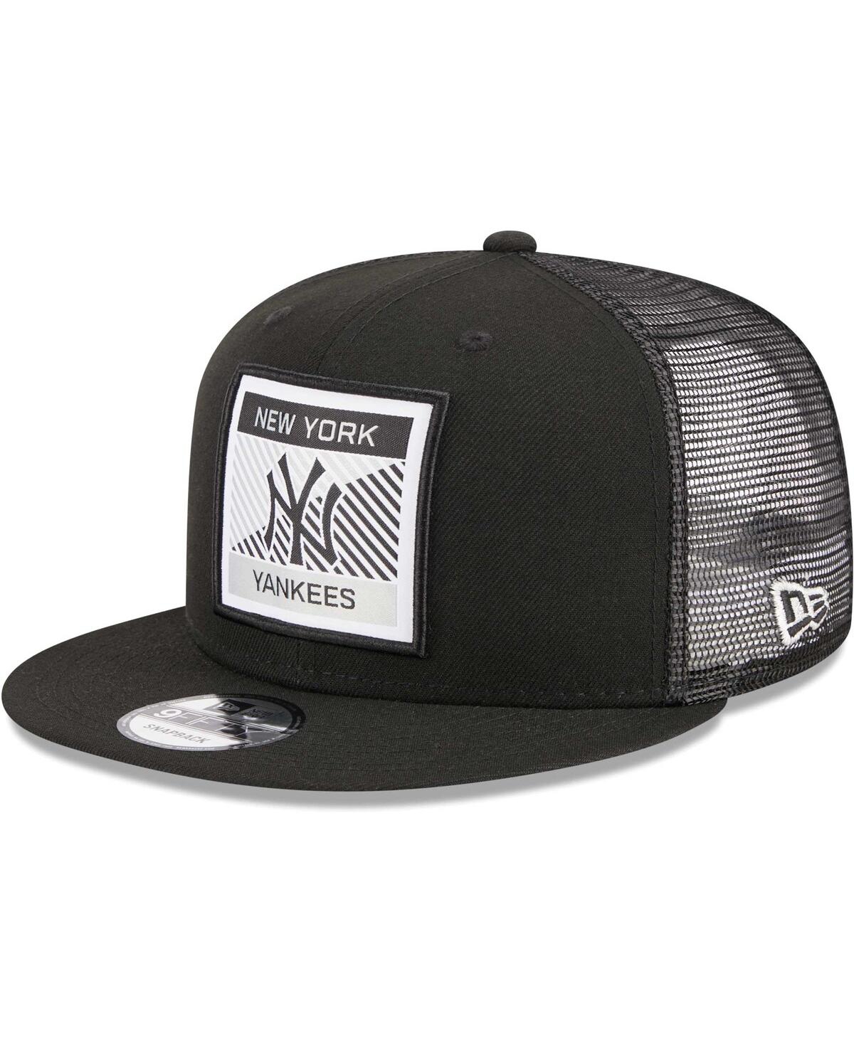 Men's New EraNew York Yankees Scratch Squared Trucker 9FIFTY Snapback Hat - Black