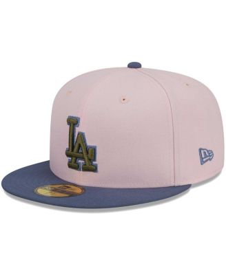 Men's Pink, Blue Los Angeles Dodgers Olive Undervisor 59FIFTY Fitted Hat