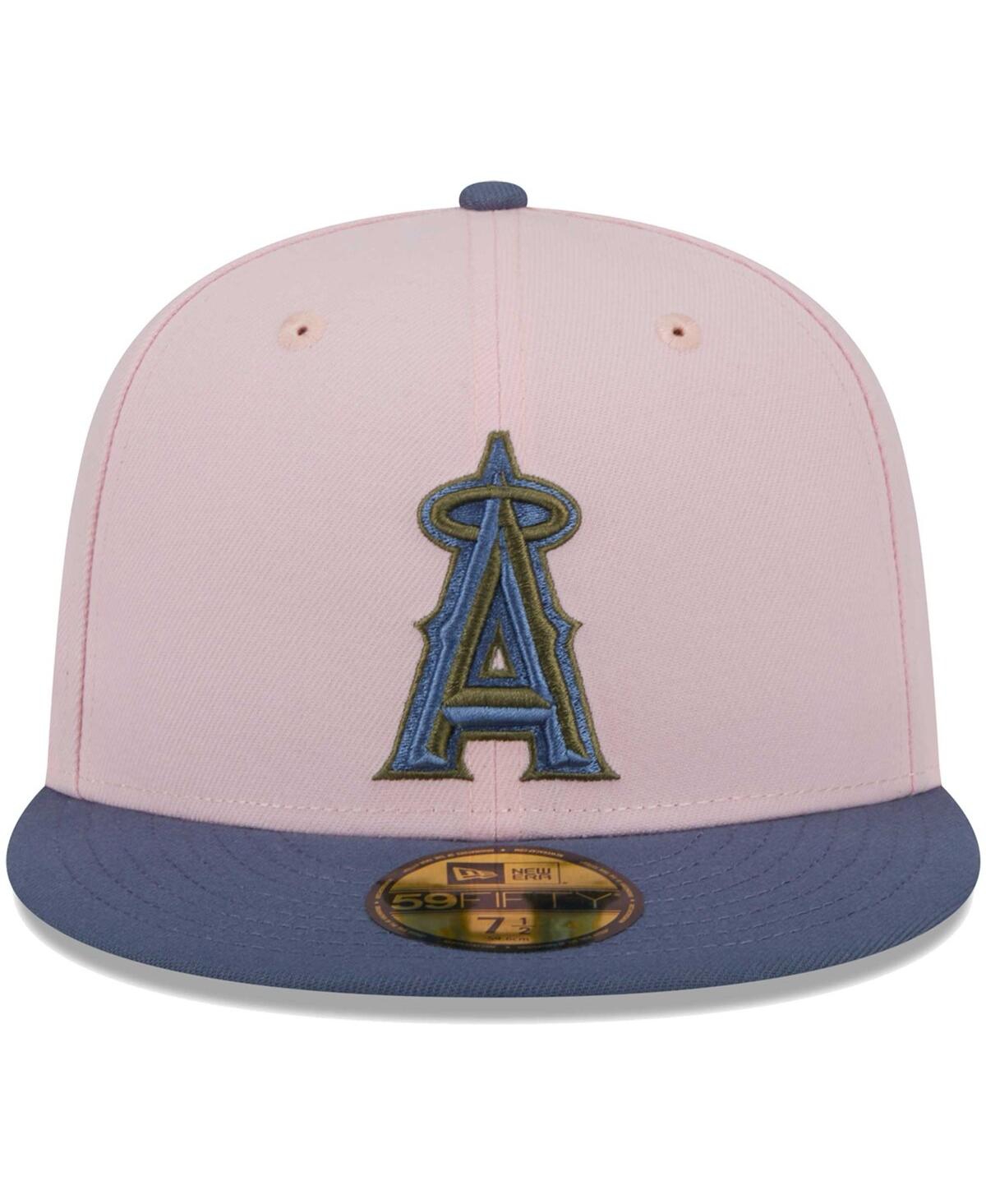 Men's New Era Blue Los Angeles Angels Olive Undervisor 59FIFTY Fitted Hat - Blue