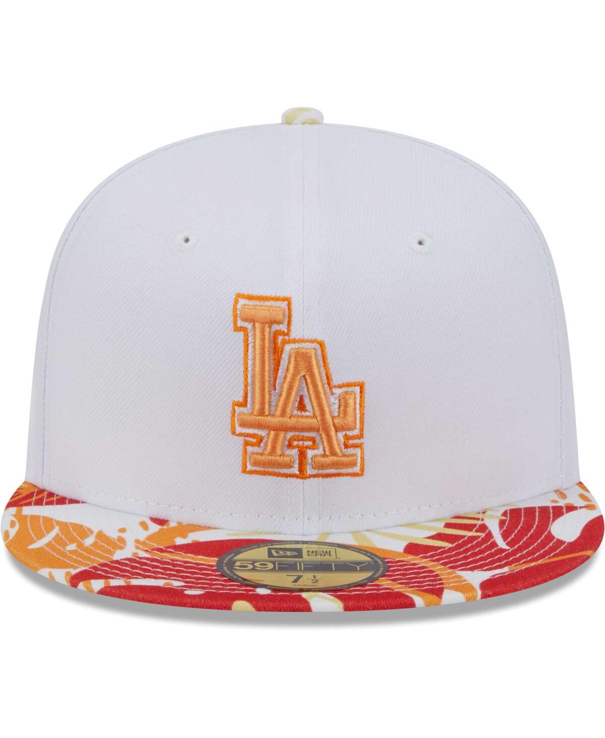 Men's New Era Orange Los Angeles Dodgers Flamingo 59FIFTY Fitted Hat - Orange