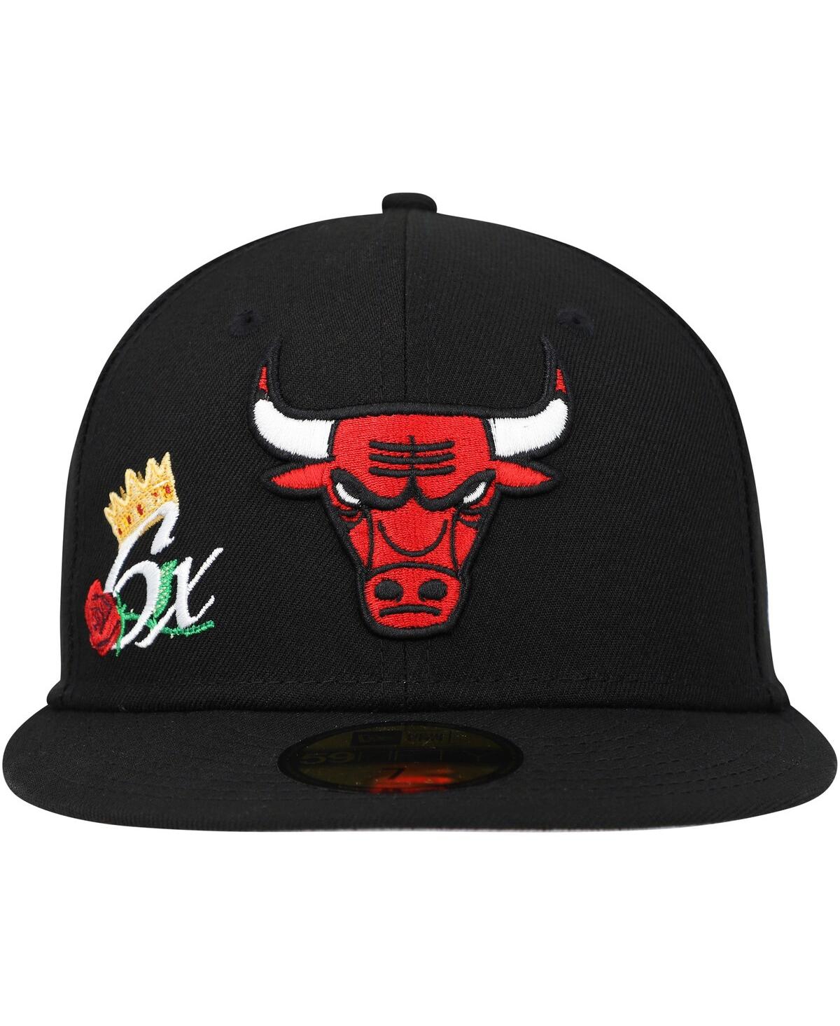 Men's New EraChicago Bulls Crown Champs 59FIFTY Fitted Hat - Black