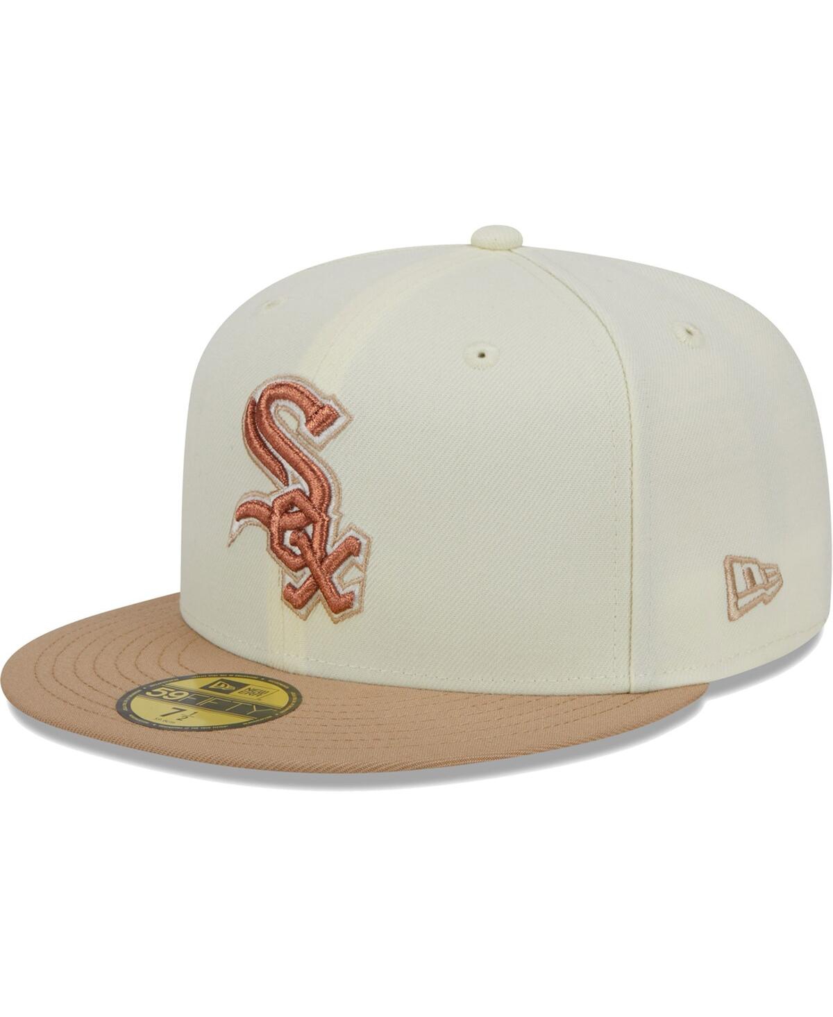 Men's New EraChicago White Sox Chrome Camel Rust Undervisor 59FIFTY Fitted Hat - Cream