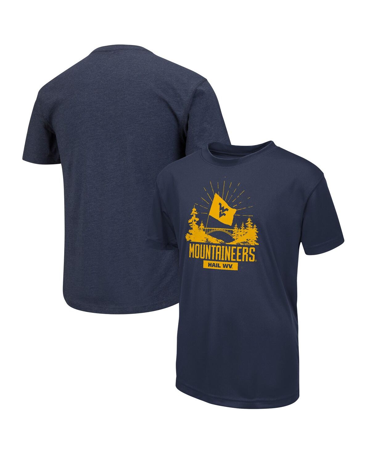 Colosseum Kids' Big Boys  Navy West Virginia Mountaineers Fan T-shirt