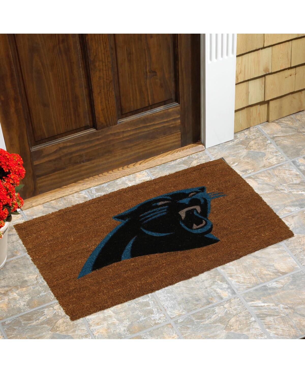 Memory Company Carolina Panthers Logo 20" X 35" Coir Doormat In Brown