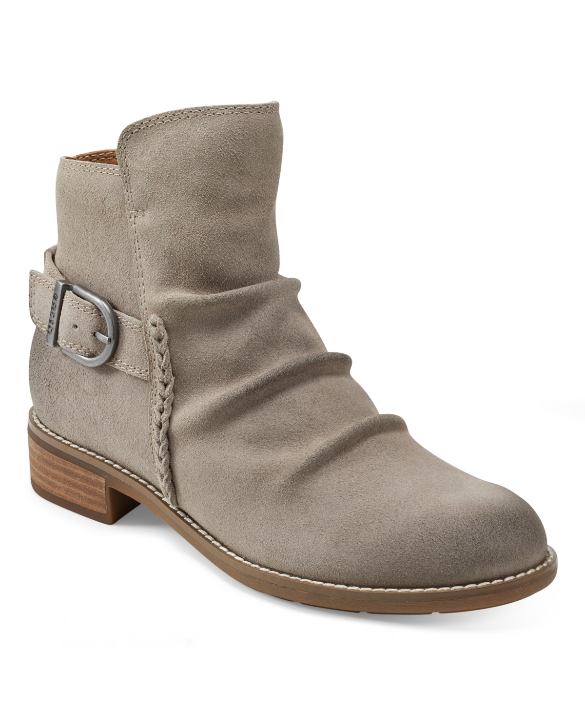 Earth Women's Naira Round Toe Ruched Casual Booties In Taupe Suede