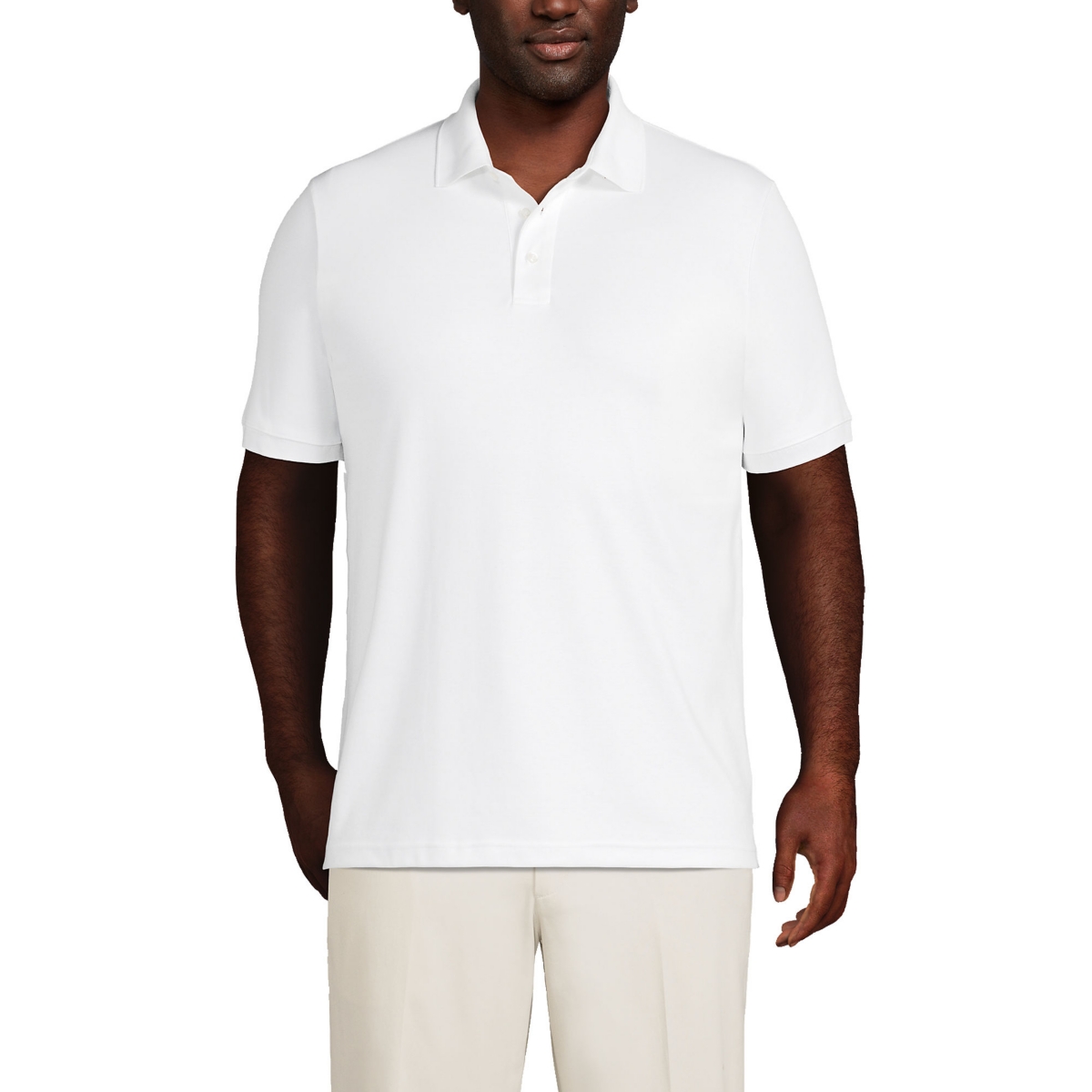 Big & Tall Short Sleeve Supima Polo Shirt - White