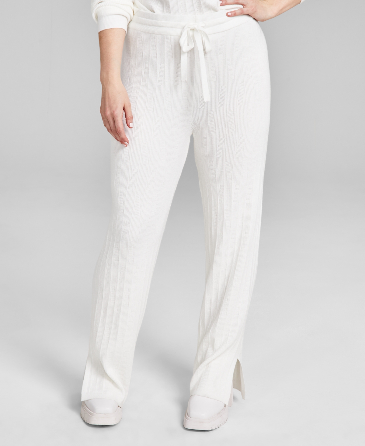 And Now This Women's High-rise Sweater Pants, Created For Macy's In Calla Lily