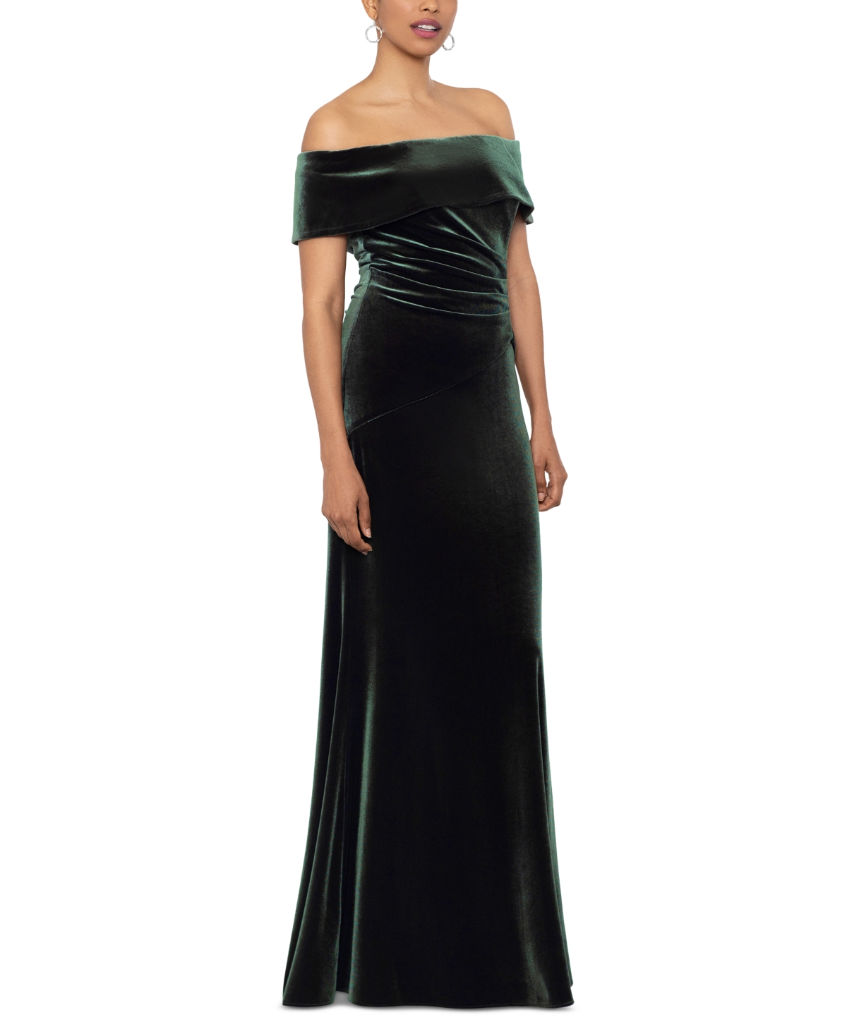 Xscape Off-The-Shoulder Velvet Gown