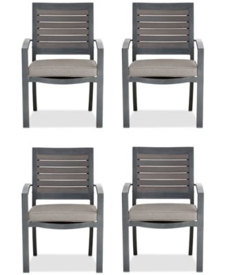 Agio - Set of 4 Marlough II Aluminum Outdoor Dining Chairs, Created for Macy's