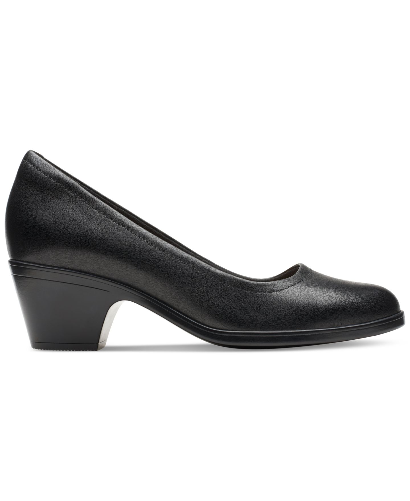 Женские туфли Clarks Emily Ruby Block-Heel Comfort Pumps, цвет: Чёрный кожаный — фото 2