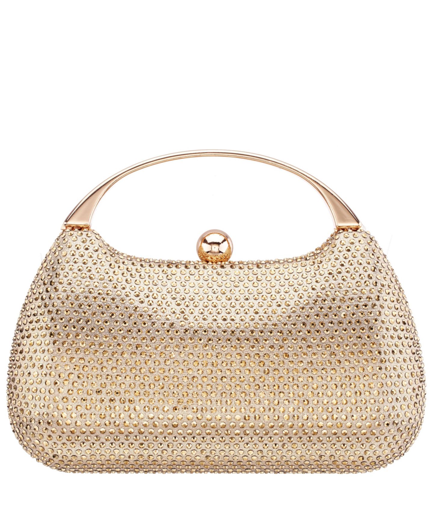 Женские клатчи Nina Crystal Minaudiere with Metal Handle, цвет: Чёрный — фото 8