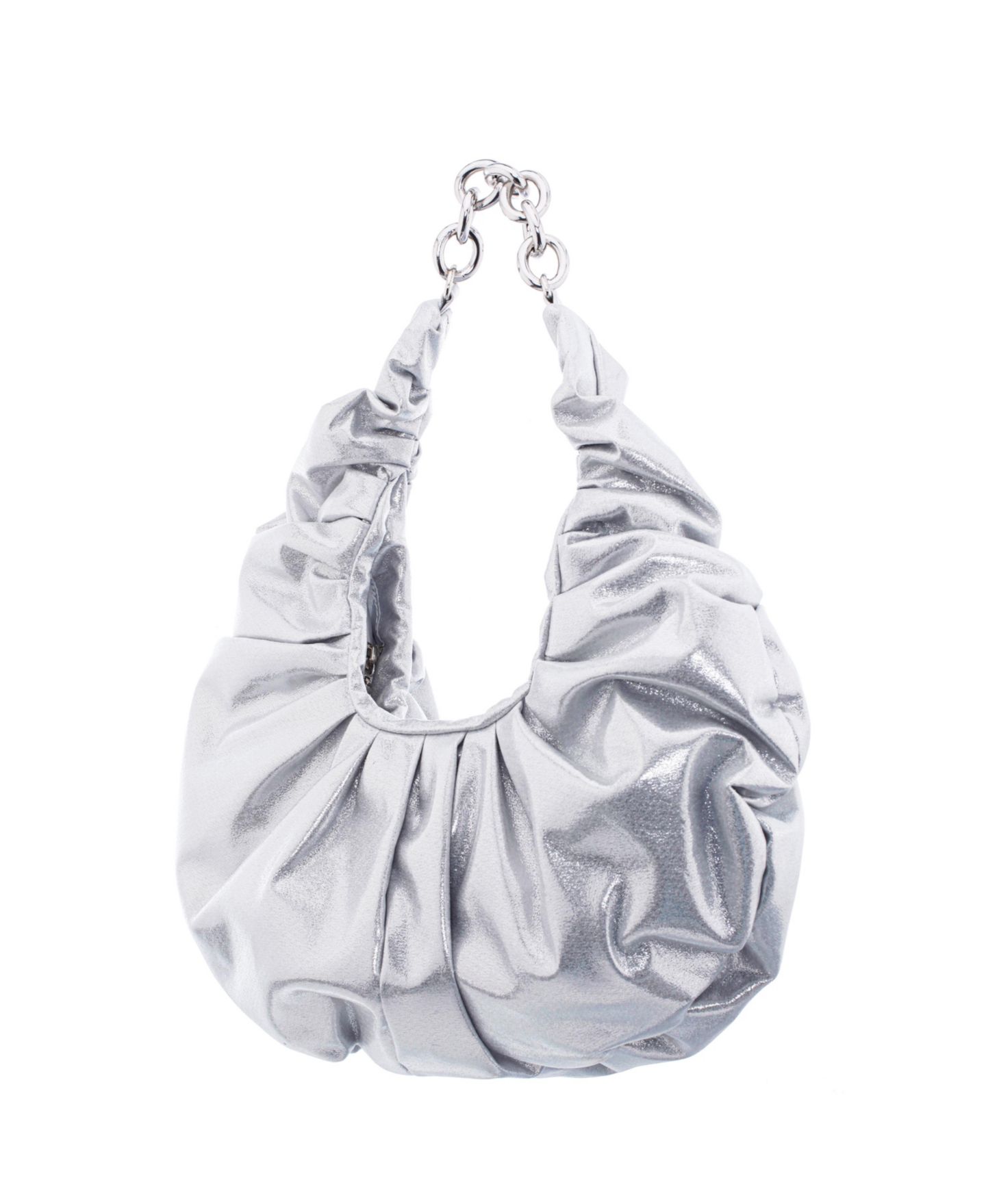 Женская сумка Nina Ruched Metallic Hobo, цвет: Серебряный — фото 3
