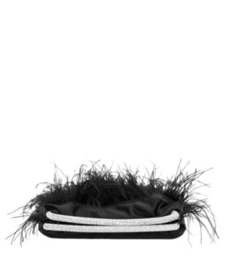 Crystal Handle Feather Pouch