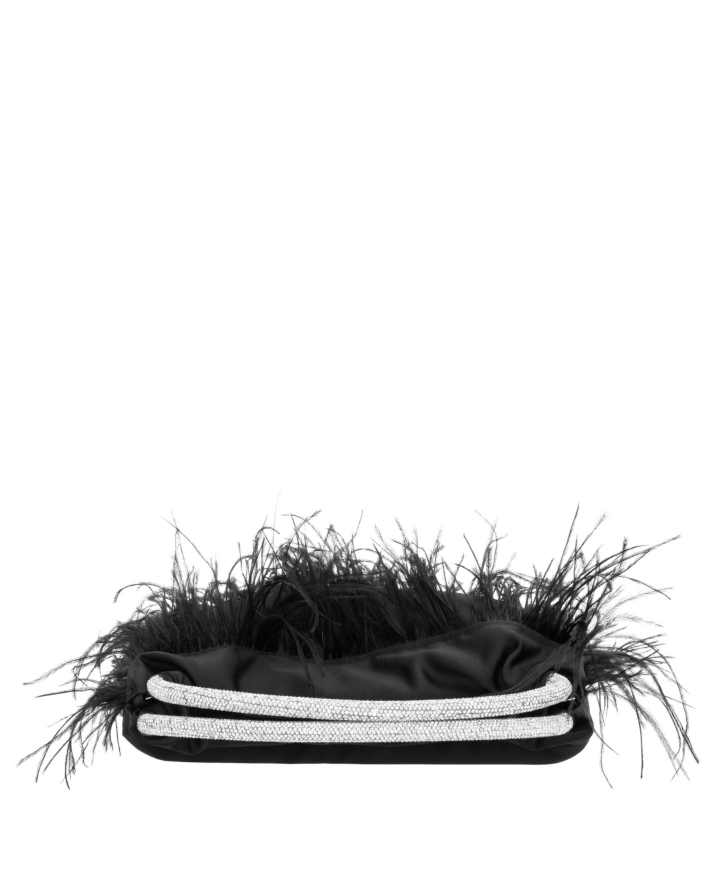 Женская сумка Nina Crystal Handle Feather Pouch, цвет: Чёрный — фото 5