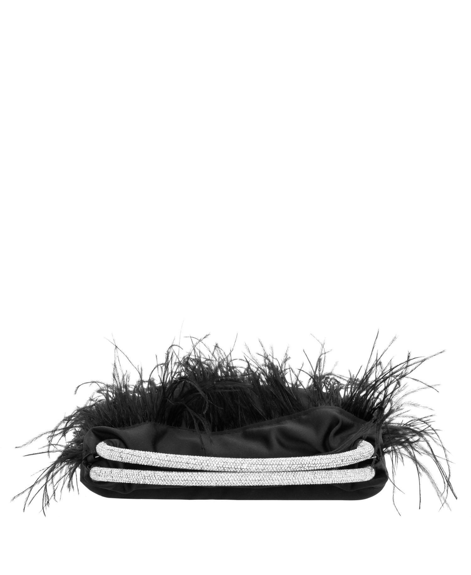 Crystal Handle Feather Pouch