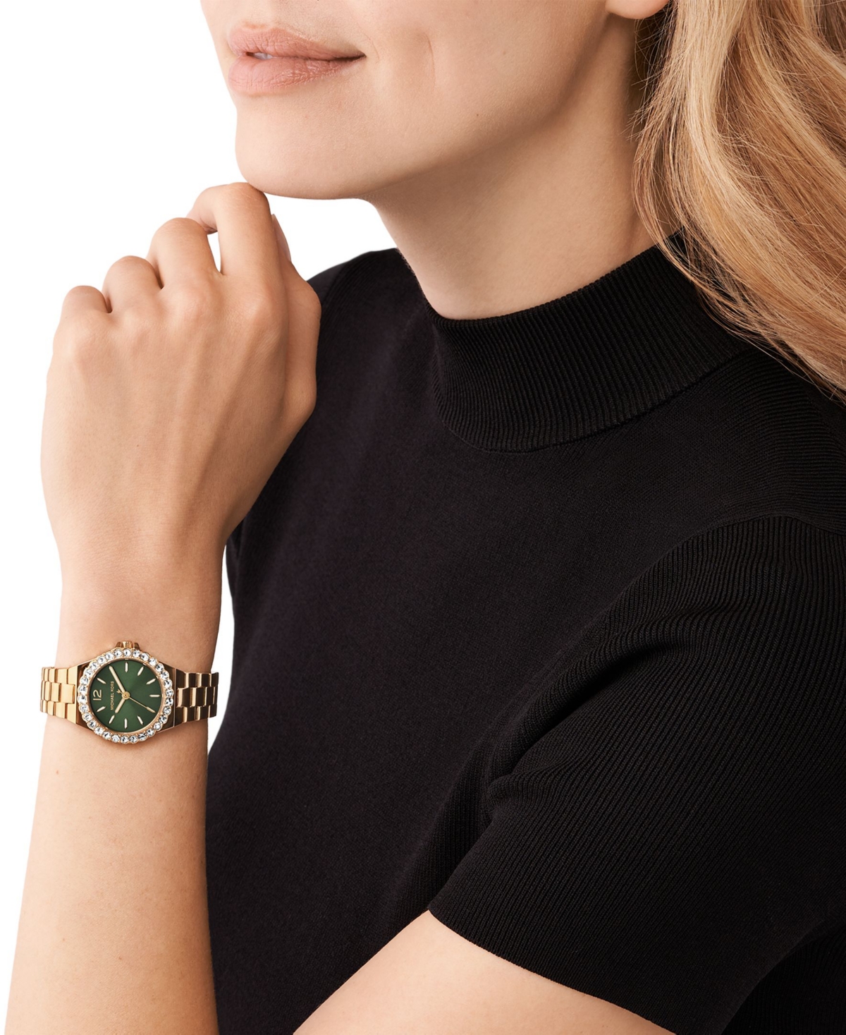 Shop Michael Kors Women's Lennox Quartz Three-hand Gold-tone Stainless Steel Watch 30mm