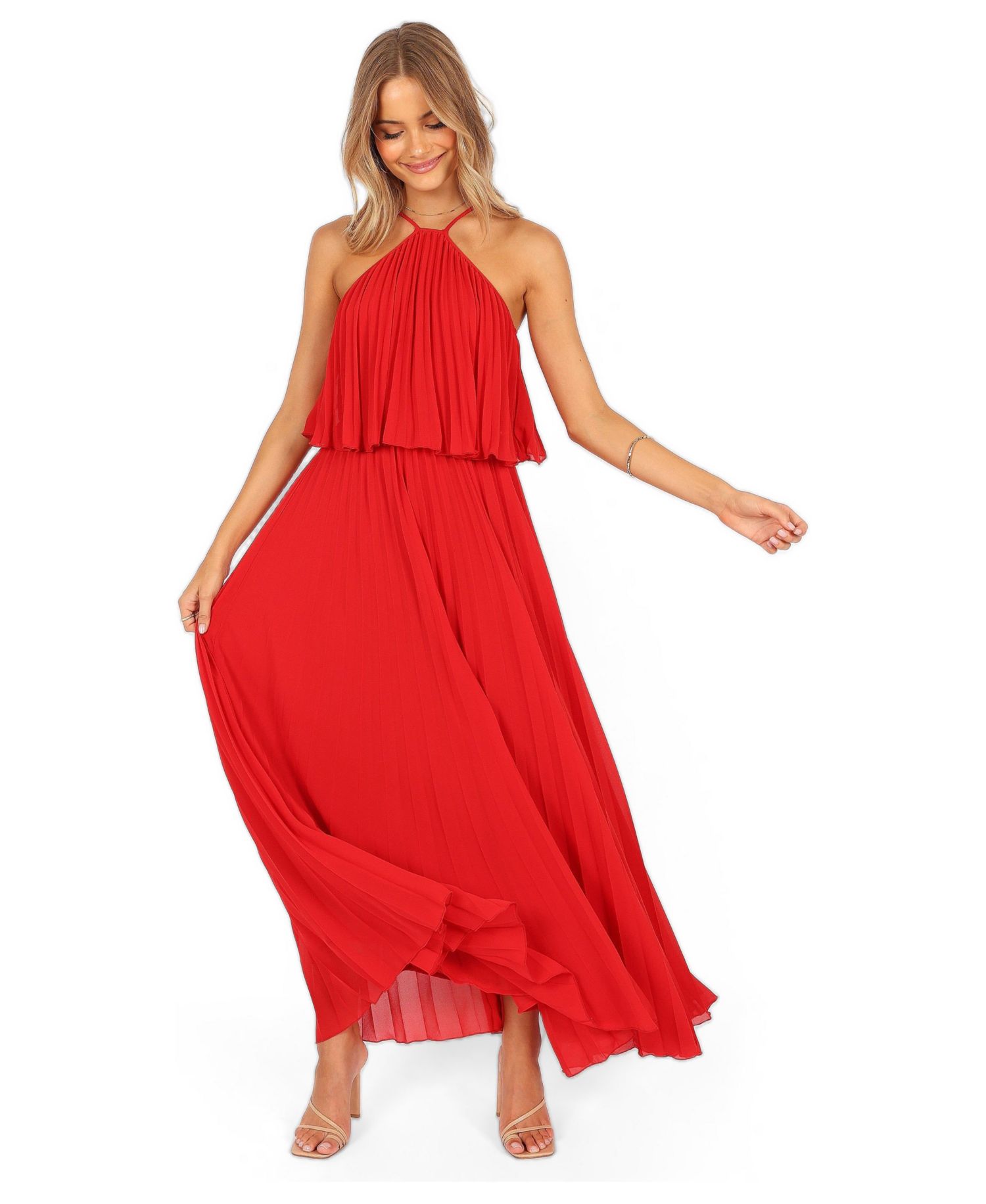 Women's Gia Pleated Halterneck Maxi Dress