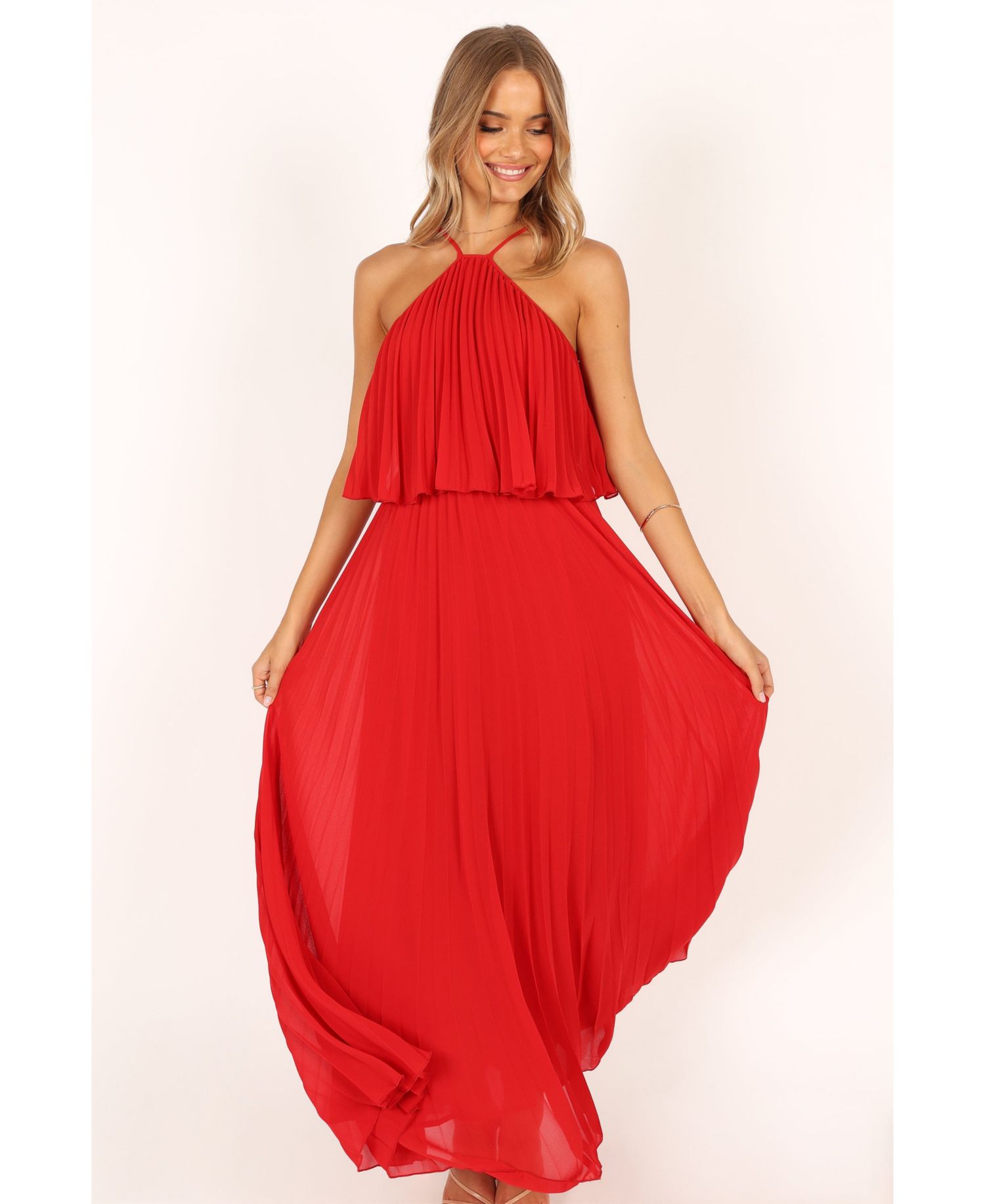 Women's Gia Pleated Halterneck Maxi Dress
