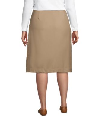Plus Size School Uniform Solid A-line Skirt Below the Knee