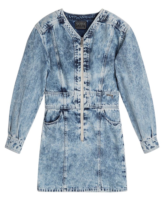 Zip front denim dress deals