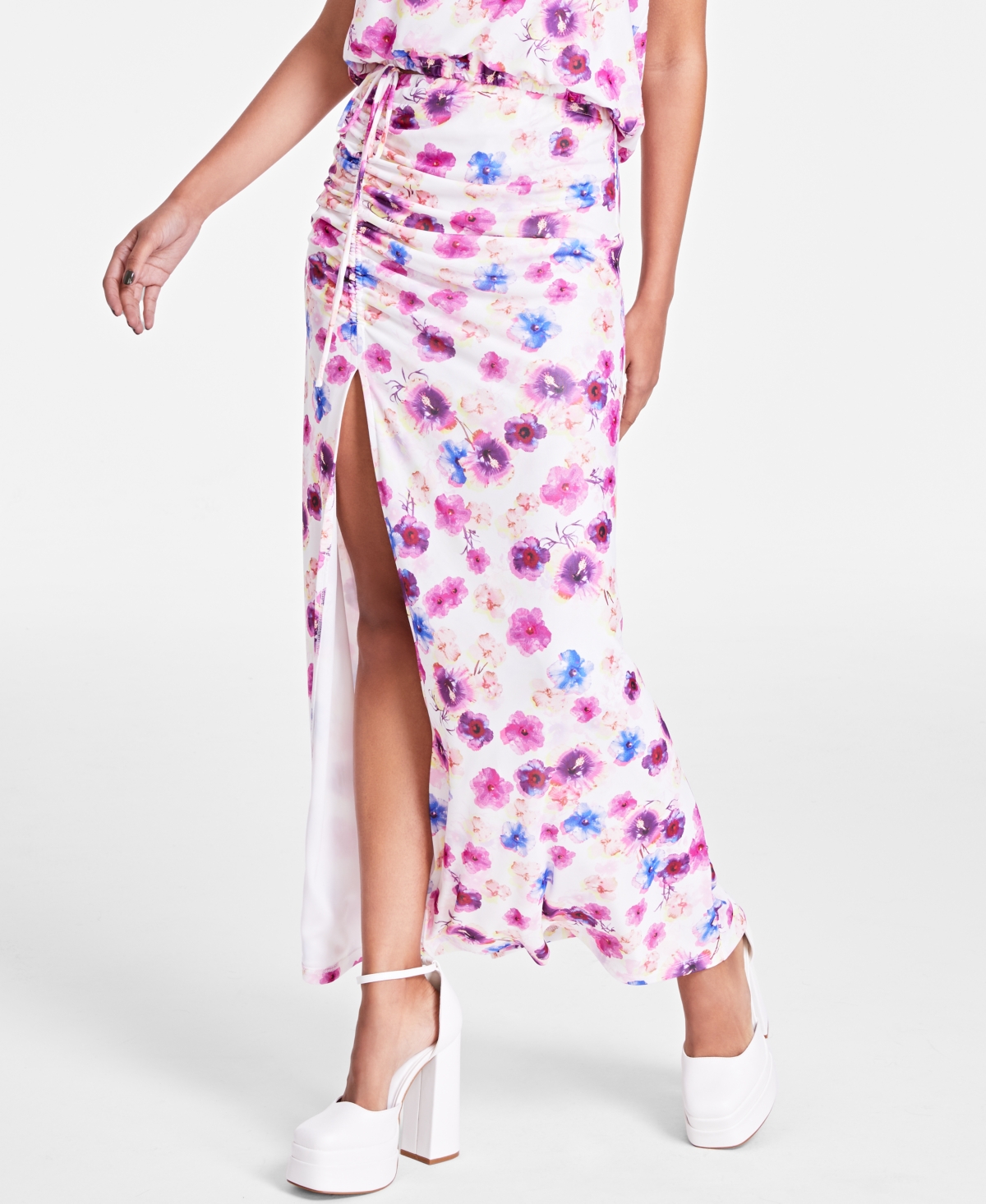 Bar Iii Women's Floral-print Maxi Skirt, Created For Macy's In Tatiana Trop A