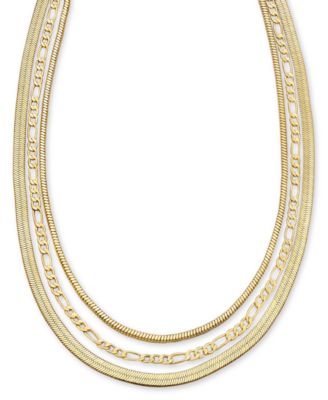 On 34th - Three-Row Chain Necklace, 19" + 2" extender, Created for Macy's