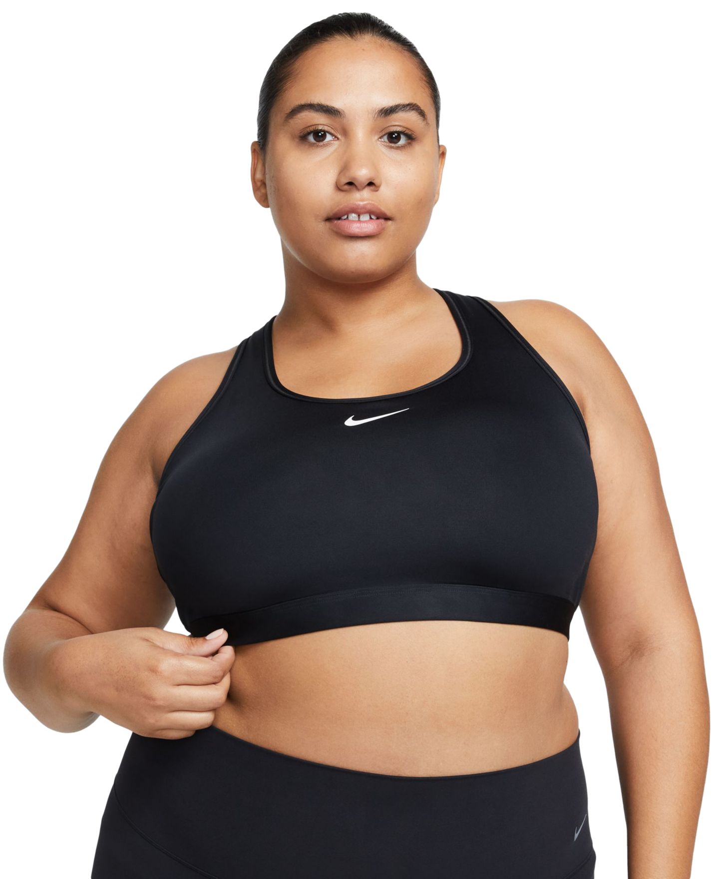 Спортивное бра Active, уплотнённая чашка, средняя поддержка — Nike, цвет: Чёрный — фото 1