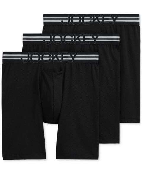 Трусы-боксеры Leg для мужчин, стрейч, 3 шт. — Jockey, цвет: Чёрный