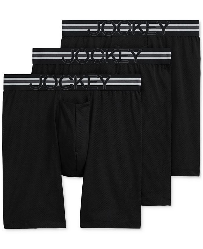 Jockey Men's Stability Pouch Stretch 9 Long Leg Boxer Brief - 3 Pack -  Macy's