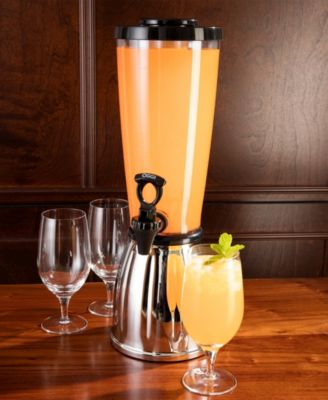 3 Quart Beverage Dispenser with Ice Tube Ez-Pour Spigot